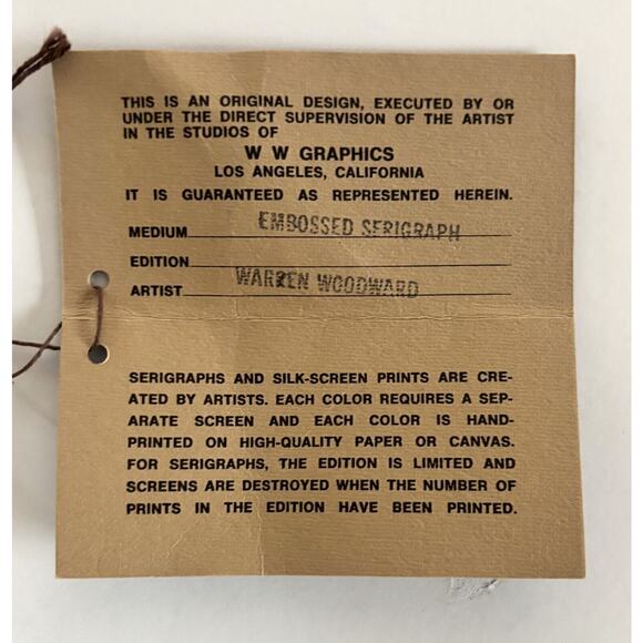 Rare Warren Woodward Framed Embossed Serigraph Floral Wall Art (set of 2) SIGNED - Picture 7 of 8